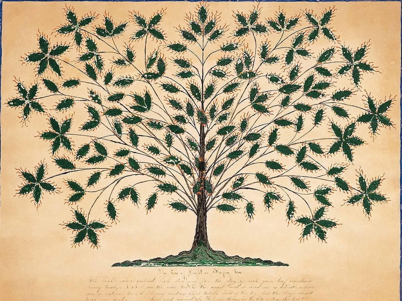 1788-Hannah Cohoon - L'albero della luce o albero fiammeggiante, 1845